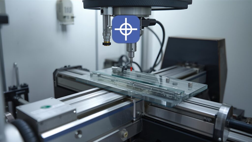 Encoder-based linear scale installed on a CNC machine axis, providing precise position feedback for DRO & closed-loop control