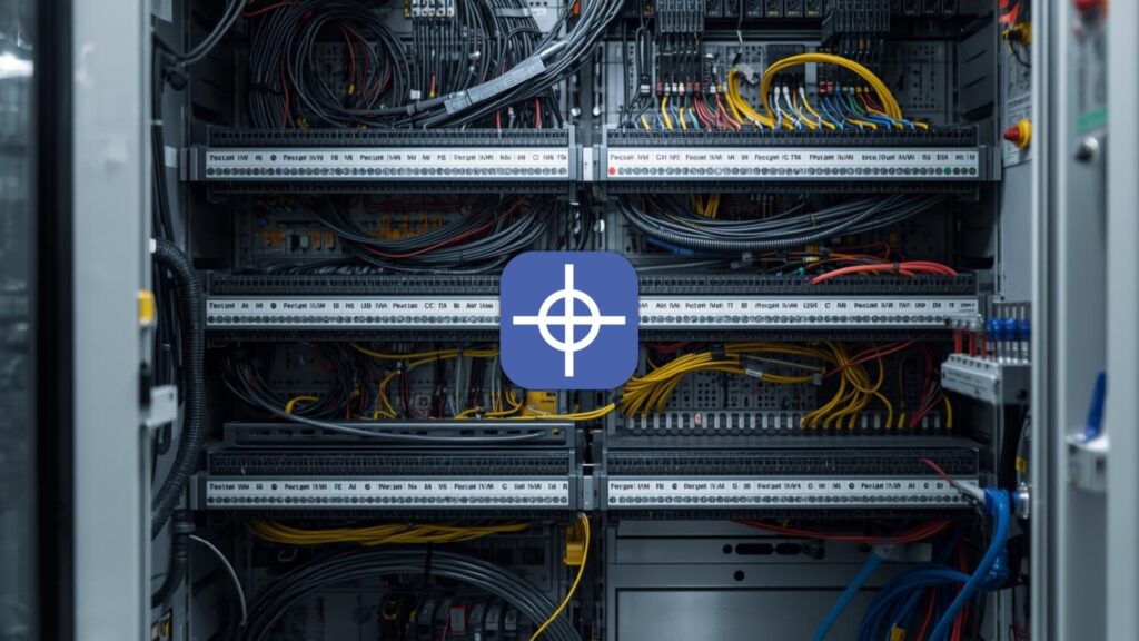 Wire tag and cable labeling system inside an industrial electrical control panel for organized wiring and maintenance.