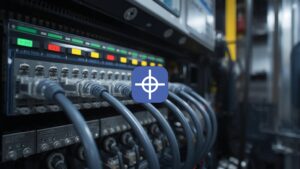 Radonix EtherCAT CNC control cabinet showing RJ45 Ethernet cables connecting industrial servo drives & controller