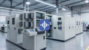 Future of CNC controllers with modular control cabinets and distributed CNC control systems in a modern factory environment