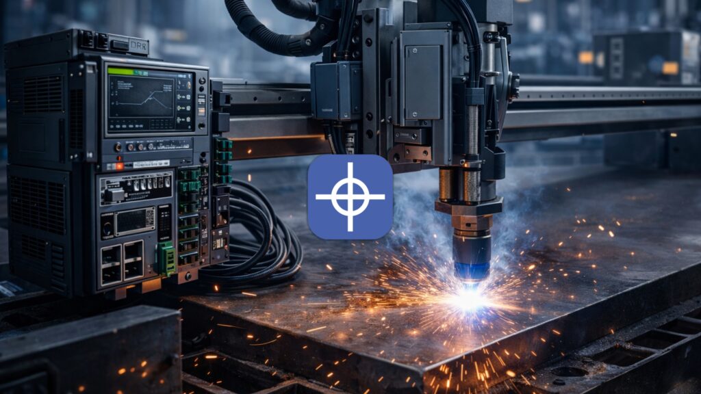 plasma cnc controller managing high speed metal cutting with torch height control in industrial environment