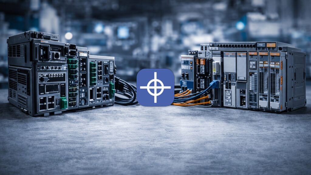 cnc controller vs plc industrial systems side by side in modern factory environment showing automation hardware comparison