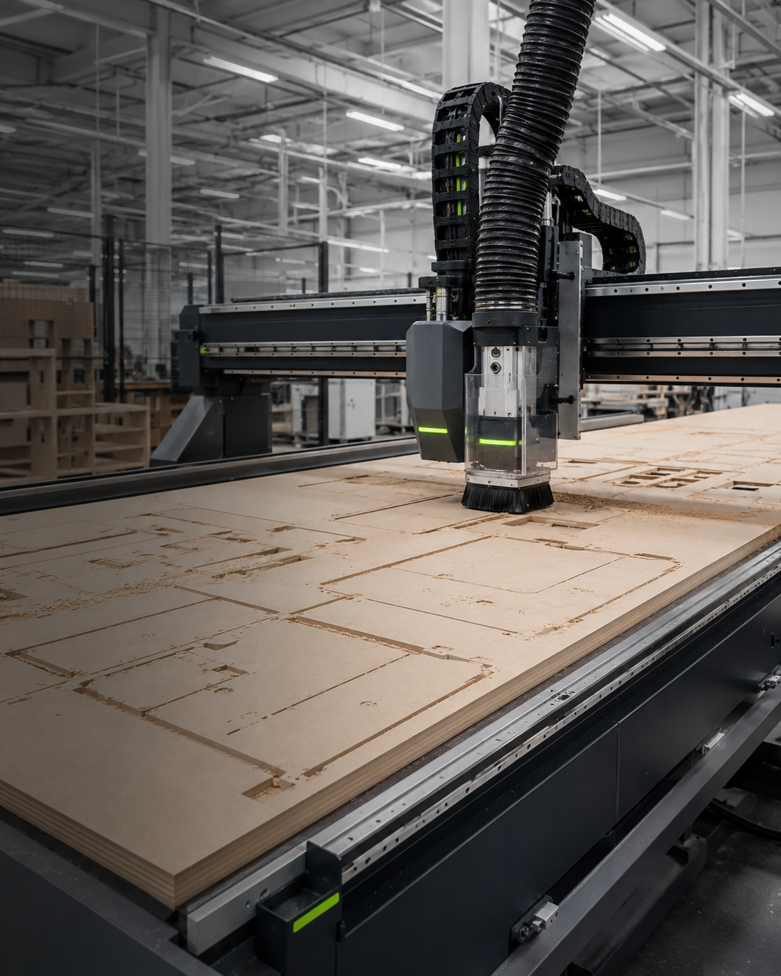 Radonix industrial woodworking CNC router cutting furniture panels