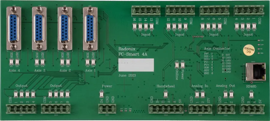 Radonix PC Smart 4A four-axis CNC controller board